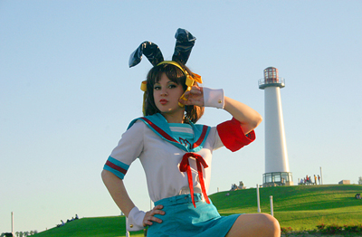 Haruhi with ears! - Photo by Brian Boling, AnimeExpo '07