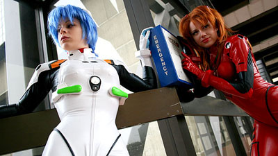 Rei & Asuka. Costumes by limebarb.com. Photo by Lionel 2007