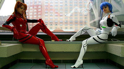 Rei & Asuka. Costumes by limebarb.com. Photo by Lionel 2007
