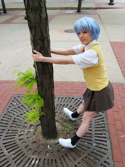 Rei Ayanami Hugging Trees - Photo by Jia 2007